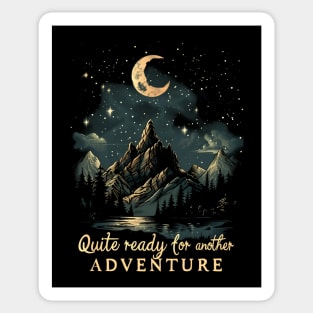 Quite Ready for Another Adventure - Moon and Lonely Mountain - Fantasy Sticker